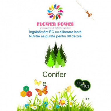 Ingrasamant Flower Power pentru conifere cu eliberare lenta, efect 90 zile, 5 grame