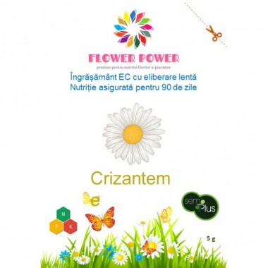 Ingrasamant Flower Power pentru crizanteme cu eliberare lenta, efect 90 zile, 5 grame