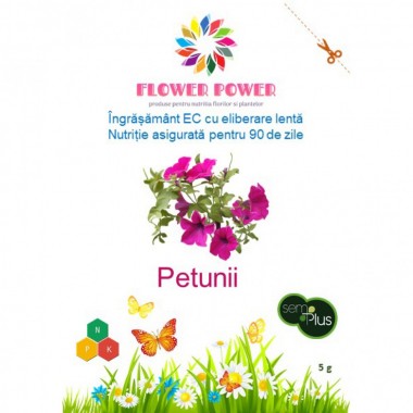 Ingrasamant Flower Power pentru petunii cu eliberare lenta, efect 90 zile, 5 grame
