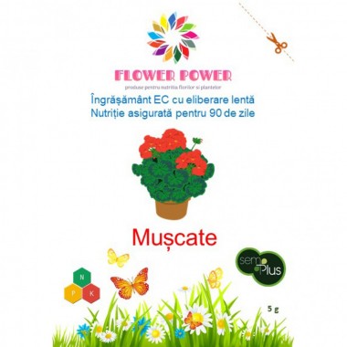 Ingrasamant Flower Power pentru muscate cu eliberare lenta, efect 90 zile, 5 grame