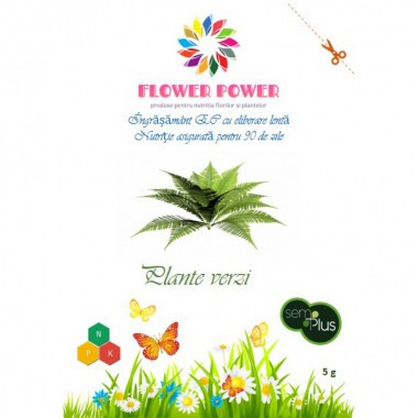 Ingrasamant Flower Power pentru plante verzi cu eliberare lenta, efect 90 zile, 5 grame